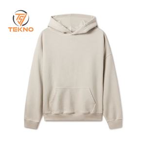 เสื้อฮู้ดสวมหัวสีพื้นสำหรับผู้ชายผ้าฝ้าย100% แบบระเหิด OEM/ODM เสื้อผ้าแนวสตรีทฮิปฮอปใส่สบาย - Product Image 4