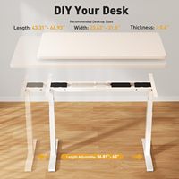 Bureau assis-debout électrique extra large de 6 à 8 pieds, table de travail informatique à double moteur, réglable en hauteur, pour bureau