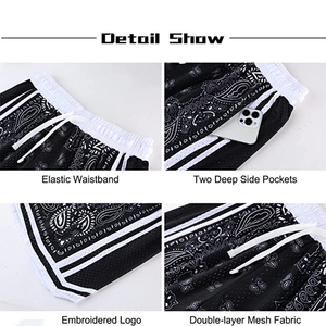 Short de fitness taille haute pour hommes sur mesure maille à séchage rapide Style de basket-ball motifs sublimés vibrants tailles XS XXS utilisation en salle de sport - Product Image 3