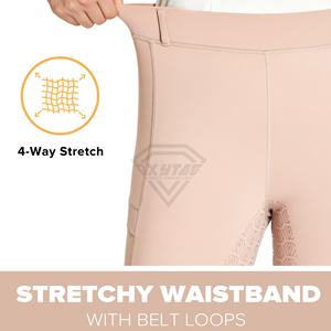 Pantalones de Montar Personalizados de Secado Rápido con Bolsillos y Estampado de Silicona para Deportes Ecuestres al Aire Libre (Jodhpur y Breeches) - Product Image 4