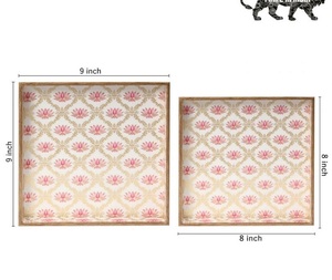 Tablero de MDF hecho a mano ecológico más vendido, bandeja de madera para servir, decoración Floral para el hogar, pegatina esmaltada, estampado de artesanías naturales - Product Image 6