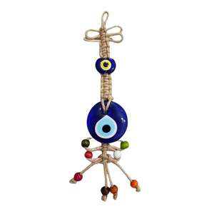 Macrame Evil Eye Tenture murale Ornement 26x5cm Pièce décorative - Product Image 1