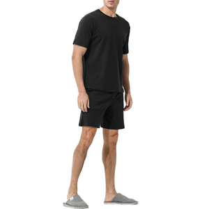 ¡Novedad de 2025! Pijama corto con estampado sólido hecho a medida para hombre, ropa de dormir transpirable de algodón de bambú suave para estilo informal de otoño - Product Image 2