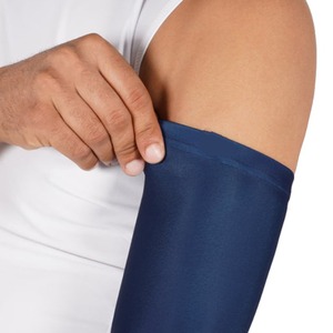 Manchons de compression unisexe en coton personnalisés, ajustés, absorbant la transpiration, pour la gym, la course, couleur unie, compressifs - Product Image 6