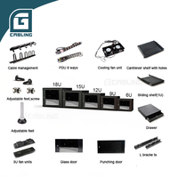 Gcabling Fire Proof 10 pouces 800 1000 Modular Network Flatpack Data Center Server Racks Cabinet Pdu Cabinet 9U Slim for Telecom