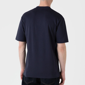 เสื้อยืดคอกลมทรงบ็อกซี่ สีน้ำเงิน ผ้าคอตตอน 100% สำหรับผู้ชาย สไตล์สตรีทแวร์ พรีเมียม แขนสั้น - Product Image 2