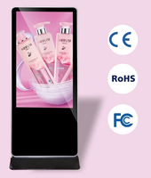 Écran d'affichage publicitaire pour kiosque, écran LCD numérique intérieur HD 55 pouces, affichage numérique vertical sur pied, écran tactile