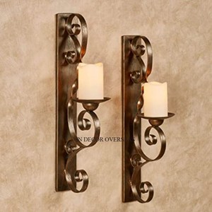 Bougeoir d'appliques murales vintage fantaisie design de qualité supérieure en métal plaqué or et attrayant - Product Image 1