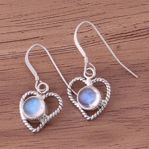 Pendientes Colgantes de Plata de Ley con Labradorita Dorada de 8mm, Forma de Pirámide, Engaste de Bisel, Estilo Vintage, Certificados por IGI, para Bodas y Fiestas - Product Image 5
