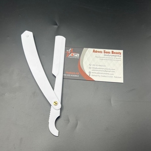 Navaja de Barbero Turca Profesional con Hoja Reemplazable, Shavette de Acero Inoxidable con Recubrimiento Blanco para Uso Facial - Product Image 4