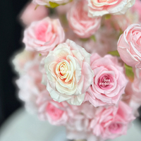 Boule florale artificielle en soie Sunwedding pour centre de table de mariage, couleur et taille personnalisables, décoration de vase rose pour événements de Noël