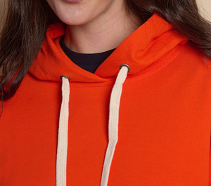 Sudadera con capucha fluorescente hecha a medida para mujer, camisa informal de gran tamaño de polialgodón rojo llama, ropa deportiva, Sudadera con capucha para adolescentes - Product Image 4