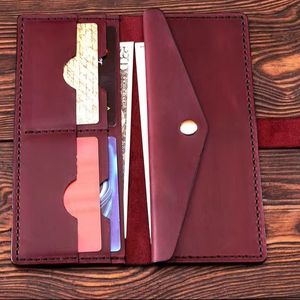 Unisex 2025 New Arrival Genuine Cowhide Soft Leather Long L-<b>Zipper</b> <b>Wallet</b> Vintage Style Open Closure Men's Women's LWM-0074 - Product Image 1