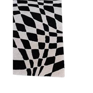 Tapis en laine tufté à la main Contour Ivory, design géométrique rectangulaire pour salon d'adolescents, couloir, largeur 4m, matière viscose Tra-14925 - Product Image 4