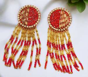 Pendientes de Flores Bordados a Mano, Pendientes Personalizados con Cuentas Múltiples, Joyería Festiva para Mujer al Mejor Precio, Pendientes con Cuentas - Product Image 3