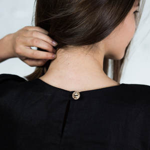 เดรสแม็กซี่ผ้าลินินสีดำสำหรับผู้หญิงพร้อมกระเป๋าผ้าทอยาวกระชับพอดีตัวเป็นมิตรกับสิ่งแวดล้อมย้อมธรรมดาเอวธรรมชาติ - Product Image 2