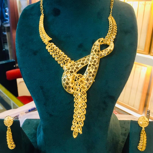 24K ทองดูไบวินเทจคลาสสิกมุกดอกไม้เข็มกลัดสร้อยคอสร้อยคอครบรอบเครื่องประดับทองแดงแฟชั่นชุดของขวัญ - Product Image 1