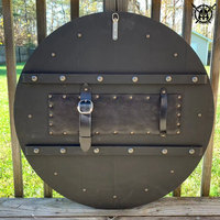 Hache à double lame de qualité industrielle supérieure en bois et acier, style bouclier viking, avec logo personnalisé, sculptée à la main, pour le camping en extérieur