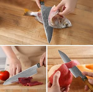 Venta al por mayor personalizado de alta calidad OEM ODM servicio cuchillo de Chef de acero de Damasco cuchillo de cocina clásico para el hogar y el restaurante - Product Image 2