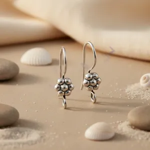 Pendientes de Plata 925 con Diseño de Flor para Mujer, Joyería de Moda - Product Image 3