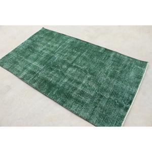 พรมวินเทจสไตล์ตุรกี ขนาด 3.6x6.5 ฟุต พรมตกแต่งลายกราฟิกสีเขียวขาว ทำจากขนสัตว์ - Product Image 4