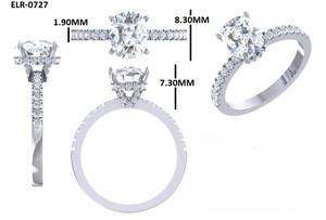 Anillo de Compromiso Clásico de Oro Blanco Sólido de 10K/14K con Diamante Cultivado en Laboratorio de Corte Cojín de 2 Quilates, Regalo de Boda para Mujer, Anillo de Diamantes - Product Image 6