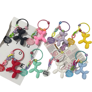 Design di moda in PVC Candy perla Kawaii cucciolo di palloncino cane portachiavi ciondolo cuore in plastica cartone animato simpatico cane palloncino altri portachiavi - Product Image 1