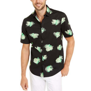 Camicia Alfani da Uomo in Popeline con Stampa Floreale Astratta, Vestibilità Classica, 100% Cotone Traspirante, Casual, Taglia Piccola, Fornitura ODM - Product Image 1