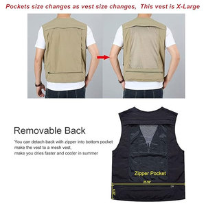 Professionnel personnalisé tissu de laine respirant hommes multi-poches Cargo gilet Sport gilet Style chinois publicité gilet - Product Image 3