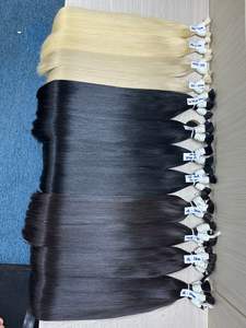 Extensión de cabello Remy alineado con cutícula Natural a granel 100%, cabello humano camboyano virgen y vietnamita ondulado profundo, paquetes de 10 \ "-50 \" - Product Image 2