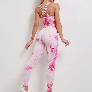 Customizable Plus Size Quick Dry Yoga <b>Leggings</b> Elastic Waist Four-Way Stretch Seamless <b>Scrunch</b> Print Solid Pattern OEM Service - Product Image 2