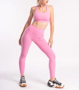 Ensemble athlétique pour femmes Soutien-gorge de sport avec legging taille haute 2 pièces Gym Wear Fitness Yoga Activewear Outfit Sports Bra Leggings Set - Product Image 6