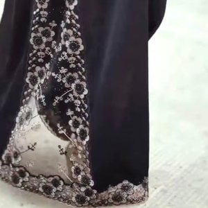 Elegante y modesto bordado a mano, ropa de fiesta islámica para mujer, ropa musulmana tradicional Abaya con accesorio de Dubái incluido - Product Image 3