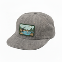 Gorras de Béisbol de 6 Paneles, Sin Estructura, de Pana, con Visera Plana, Parche de Goma Personalizado con Logotipo, Hebilla, Ligeras, para Mujer, para Todas las Temporadas, OEM ODM
