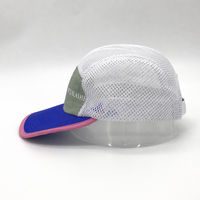 YKH grosir cetakan logo kustom topi sepeda lari topi jaring 5 panel nilon kualitas tinggi topi untuk Olahraga