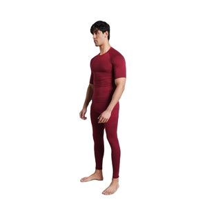 Camiseta de Compresión Deportiva para Hombre, Poliéster y Elastano, Ajustada, Elástica, Transpirable, de Secado Rápido, para Gimnasio y Entrenamiento, OEM Privado - Product Image 3