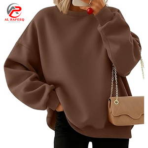 Sudadera con capucha de gran tamaño para otoño e invierno con diseño personalizado, sudadera informal de manga larga de Color sólido, jersey con cuello redondo, sudadera holgada - Product Image 1