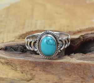 Elegante bohemio azul turquesa 925 anillo de plata esterlina diciembre piedra natal joyería de piedras preciosas naturales genuinas para fiestas - Product Image 2