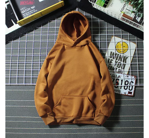 Sudadera con Capucha Personalizada para Hombre, 100% Algodón, Invierno, Impresión Digital, Color Sólido, Casual, con Bolsillos Tipo Canguro, Estilo Urbano, Talla Grande - Product Image 3