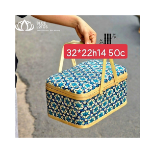 Meilleur prix boîte cadeau en bambou/boîte de rangement en bambou haute qualité en gros Vietnam belle boîte cadeau en bambou bleu Lotus ciel Pham - Product Image 4