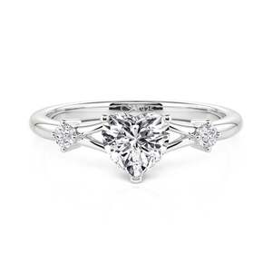 Jeulia Classic Heart Cut Split Shank Diamond Engagement <b>Ring</b> - Product Image 1