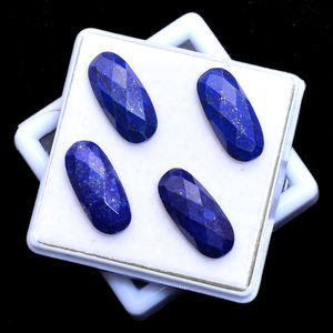 Piedra preciosa rosecutada de lapislázuli azul Natural de 18x8mm de alta calidad, 4,5 Cts, cabina facetada ovalada, piedra Afgani suelta con altas ventas de hierro - Product Image 2