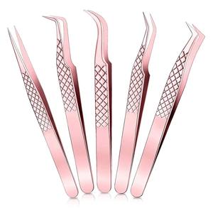 ชุดแหนบต่อขนตาสแตนเลส5ชิ้นคุณภาพสูงสำหรับขนตาเพิ่มวอลลุ่ม-ป้องกันไฟฟ้าสถิตย์และทนทาน - Product Image 1