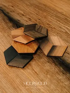 Custom Classic Walnut Wood Square <b>Coaster</b> <b>Set</b> Personalized Drink Mats for Home Decor Gift Handcrafted - Product Image 4