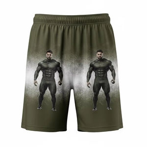 Pantalones Cortos Deportivos de Secado Rápido con Estampado por Transferencia de Calor, de Poliéster Ligero y Transpirable, para Correr, Gimnasio, Entrenamiento, Ejercicio, Ropa Deportiva - Product Image 1
