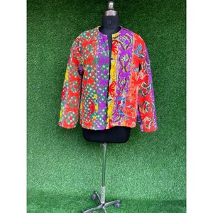 เสื้อโค้ทวินเทจใส่ได้ทั้งชายและหญิงชุดปาร์ตี้ยาวเสื้อแจ็คเก็ตผ้าควิลท์เย็บด้วยมือสไตล์อินเดียปักลายขนาดใหญ่พิเศษ - Product Image 4