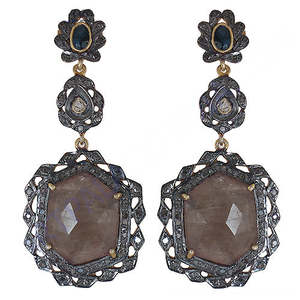 Lustre/pendentifs en forme de goutte d'eau plaqués or vintage pour femmes - Product Image 3