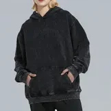 Sudaderas con Capucha de Invierno con Lavado Ácido Personalizadas para Hombre, Calidad Premium, Talla Grande, 100% Algodón Felpa, Hombros Caídos, Sudadera Gruesa - Product Image 4