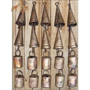 Wholesale Vintage Style Rustic Iron Tin Bell Decorative Accent with Smooth Finish for Seasonal Holiday and Festival Decorations - Product Image 2