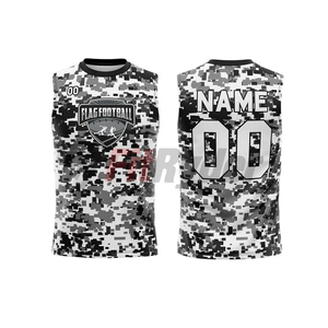 Venta al por mayor 100% poliéster sin mangas 7v7 uniforme XL tamaño personalizado equipo de fútbol americano nombre Logo talla grande opción OEM - Product Image 2